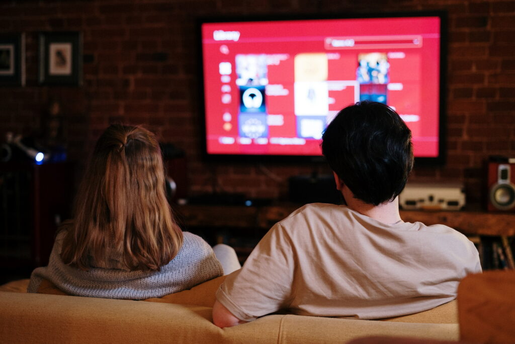 Couple watching a streaming TV